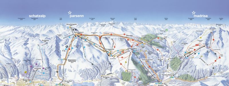 Bergpanorama Winter Davos Klosters